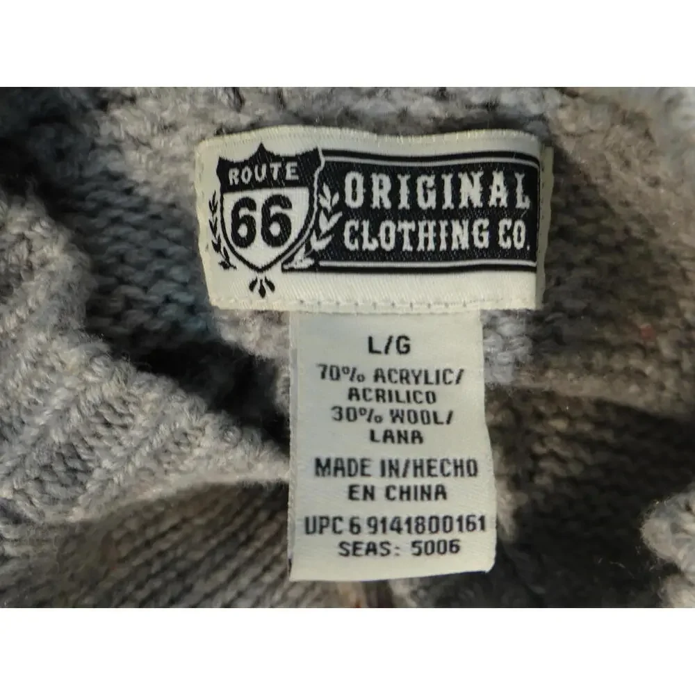 Men's Route 66‎ Original Clothing Co. Wool Blend Sweater Size L